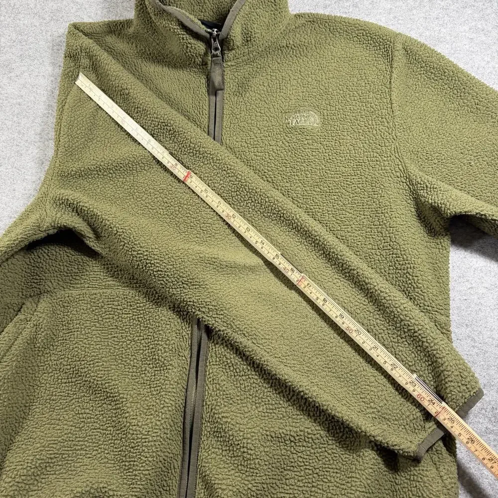 The North Face Campshire Fleece Jacket Mens XL Olive Green Sherpa Full Zip